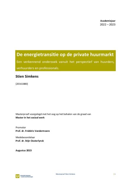 De energietransitie op de private huurmarkt