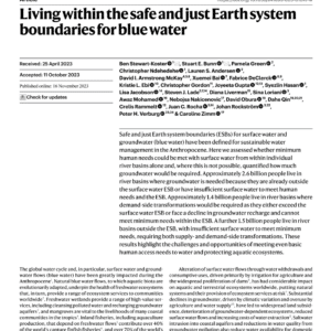 Living within the safe and just Earth system boundaries for blue wate
