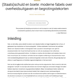 (Staats)schuld en boete: moderne fabels over overheidsuitgaven en begrotingstekorten