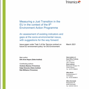 Measuring a Just Transition in the EU in the context of the 8th Environment Action Programme