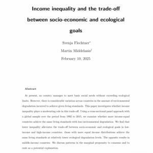 Income Inequality and the Trade-Off Between Socio-Economic and Ecological Goals