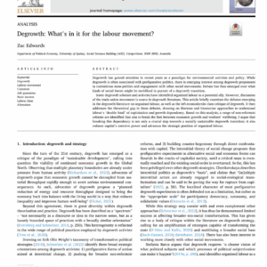 Degrowth: What's in it for the labour movement?