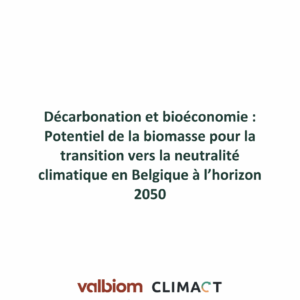 Décarbonation et bioéconomie : Potentiel de la biomasse pour la transition vers la neutralité climatique en Belgique à l’horizon 2050