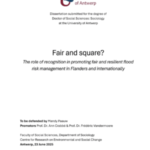 Fair and square? The role of recognition in promoting fair and resilient flood risk management in Flanders and internationally