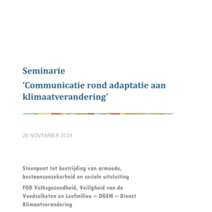 Seminarie: Communicatie rond klimaatadaptatie