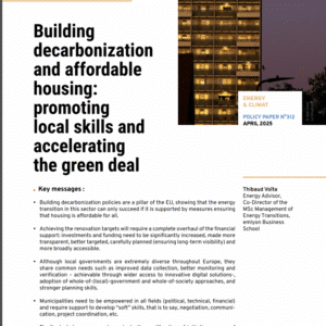 Building decarbonization and affordable housing: promoting local skills and accelerating the green deal